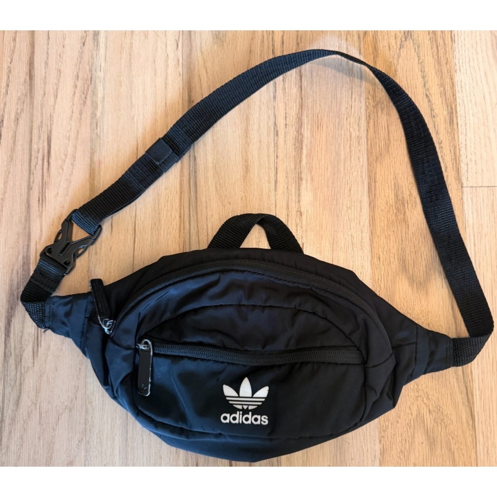 Adidas Originals Recycled Polyester Fanny Pack Waist Bag Black Trefoil Logo